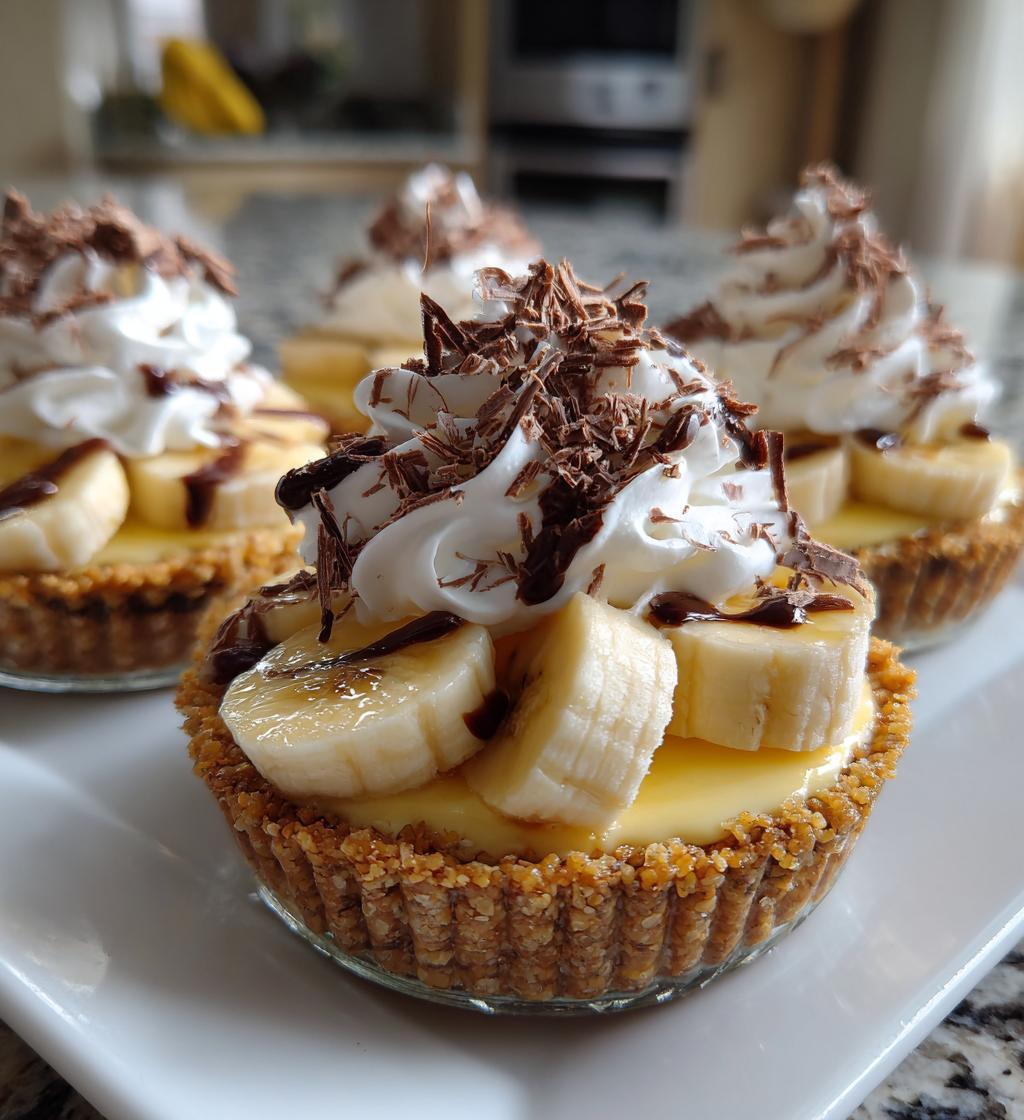 no bake mini banana cream pies - detail 1