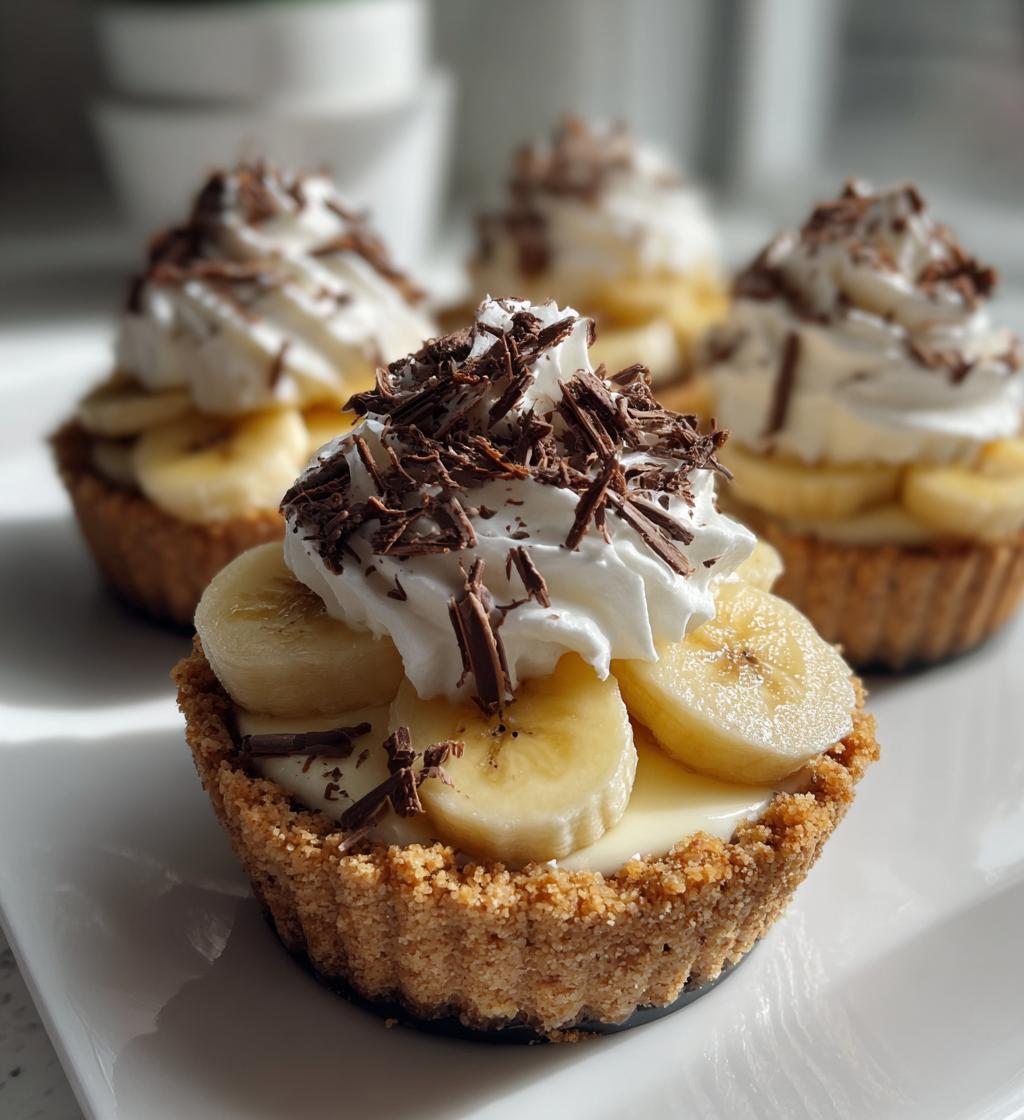 no bake mini banana cream pies