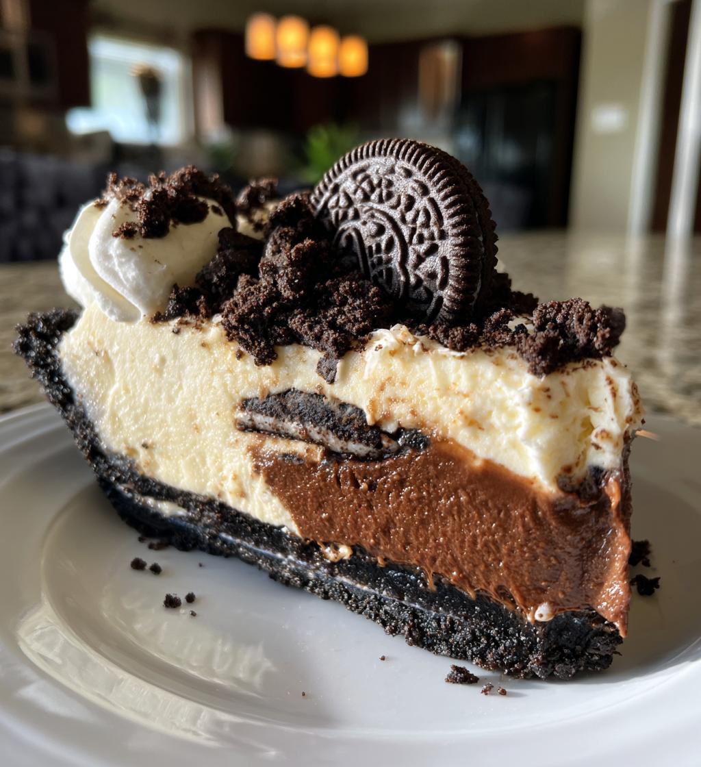 no bake oreo mud pie - detail 1