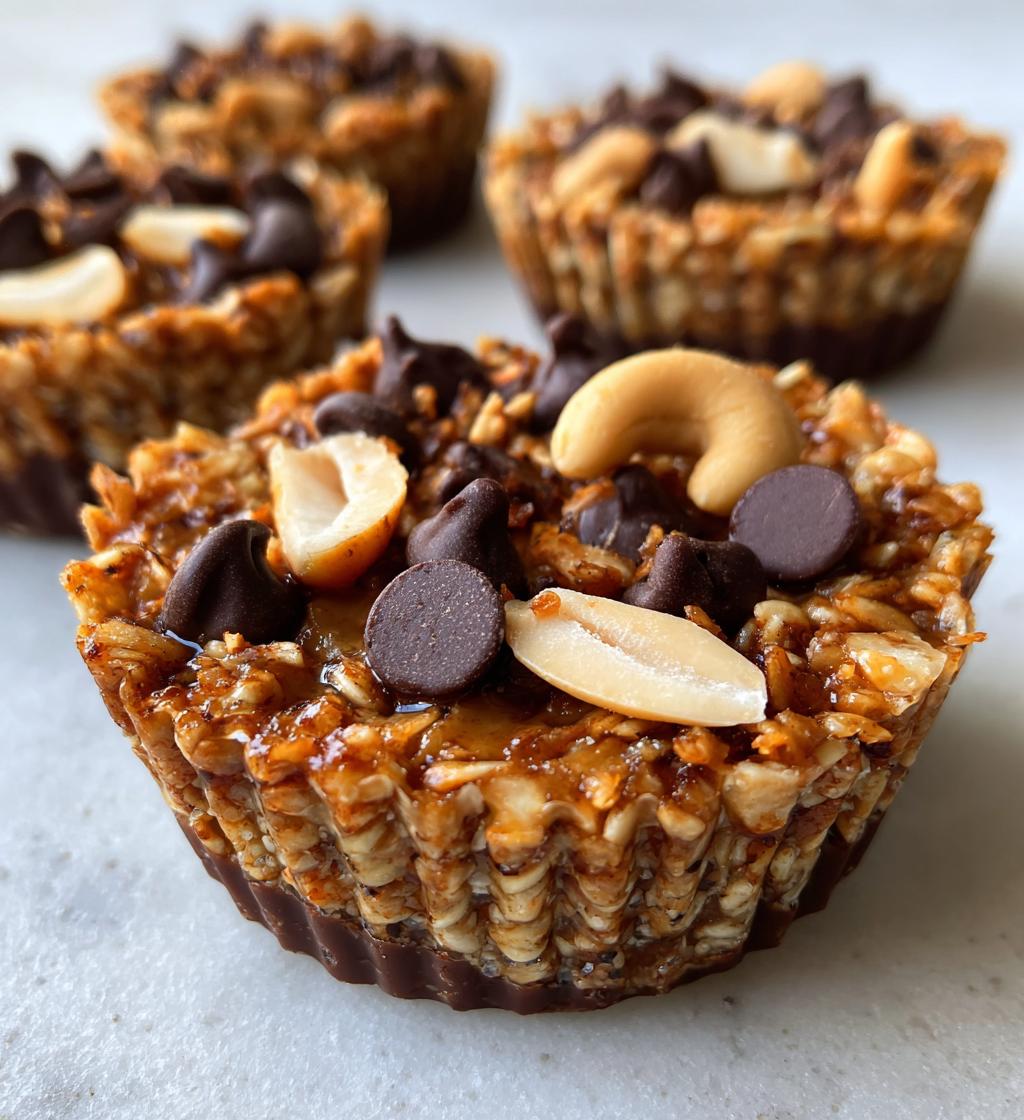 no bake peanut butter granola cups - detail 1