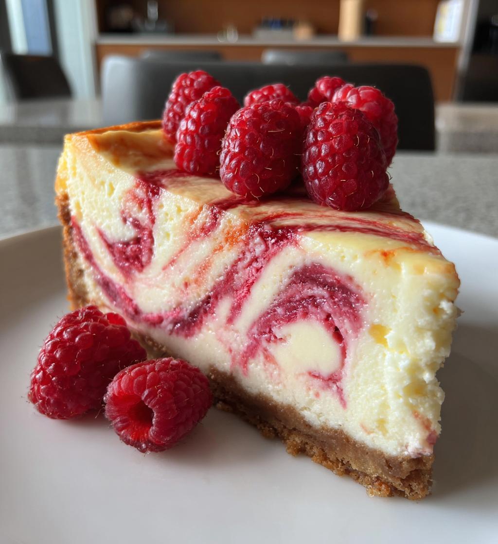 no bake raspberry lemon swirl cheesecake