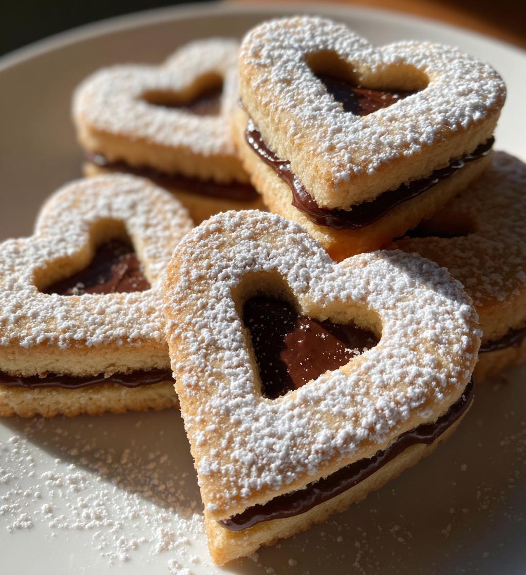 nutella linzer heart cookies - detail 1