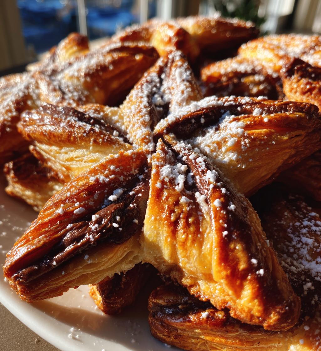 nutella puff pastry star wreath - detail 1