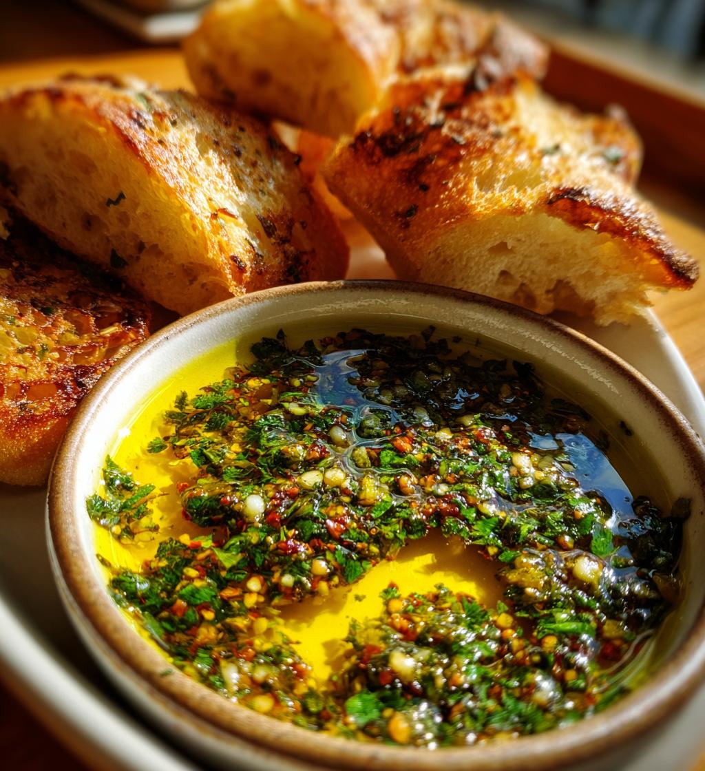 olive oil dip with warm bread