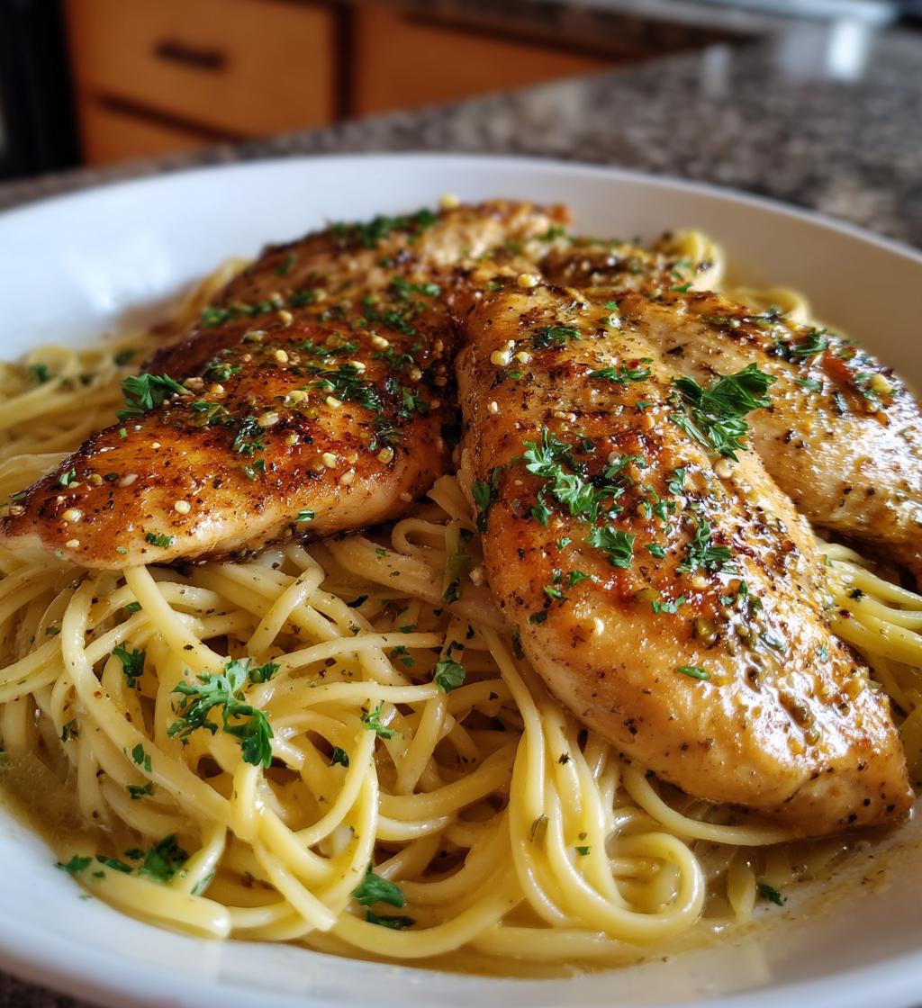 one pan chicken with creamy buttered noodles - detail 1