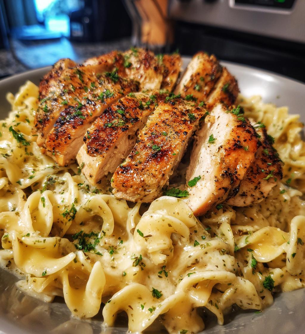 one pan chicken with creamy buttered noodles