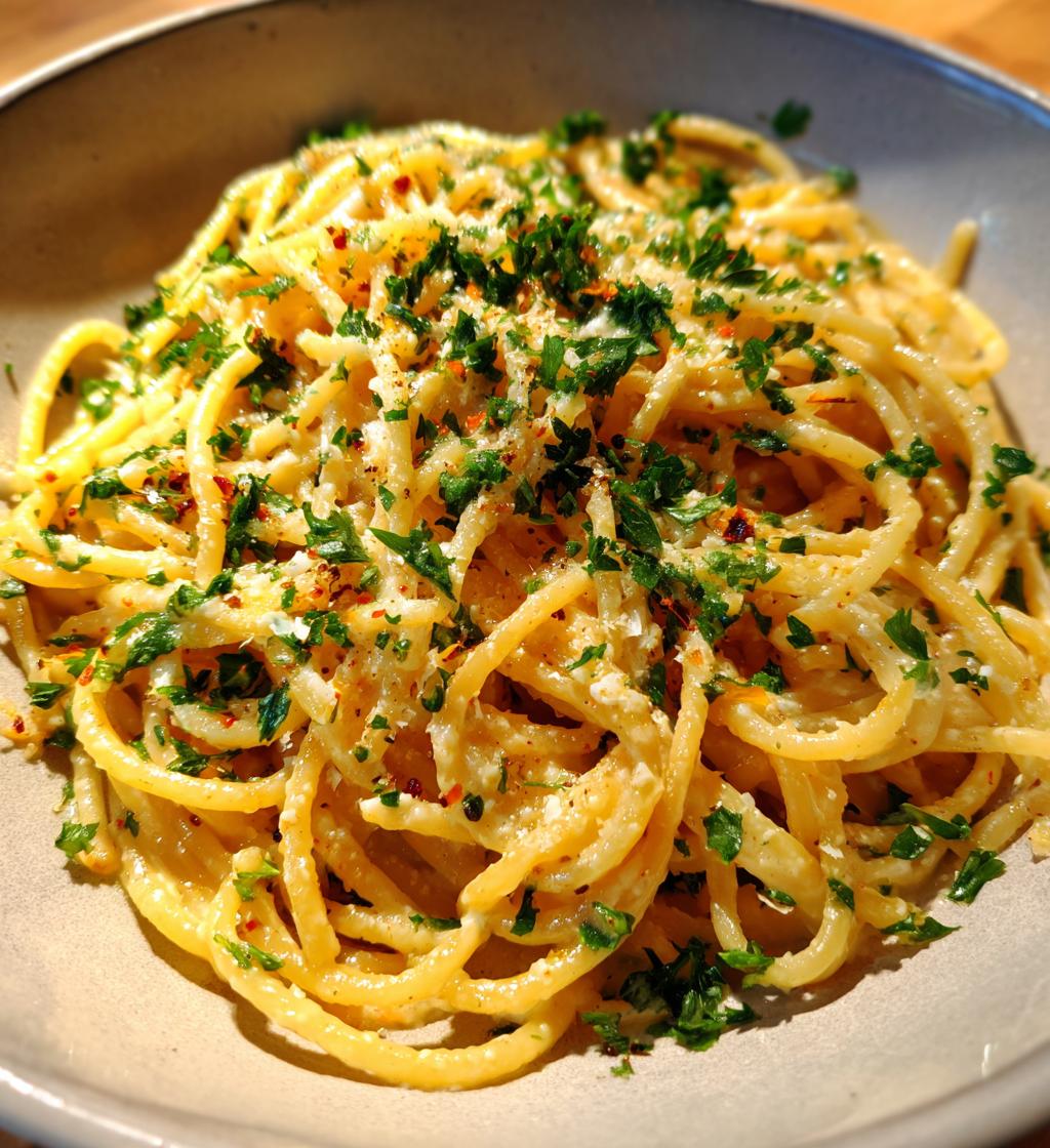 one pot garlic parmesan pasta recipe - detail 1