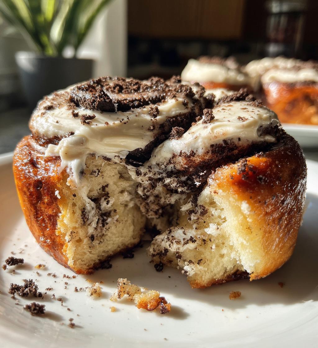 oreo stuffed cinnamon rolls - detail 1