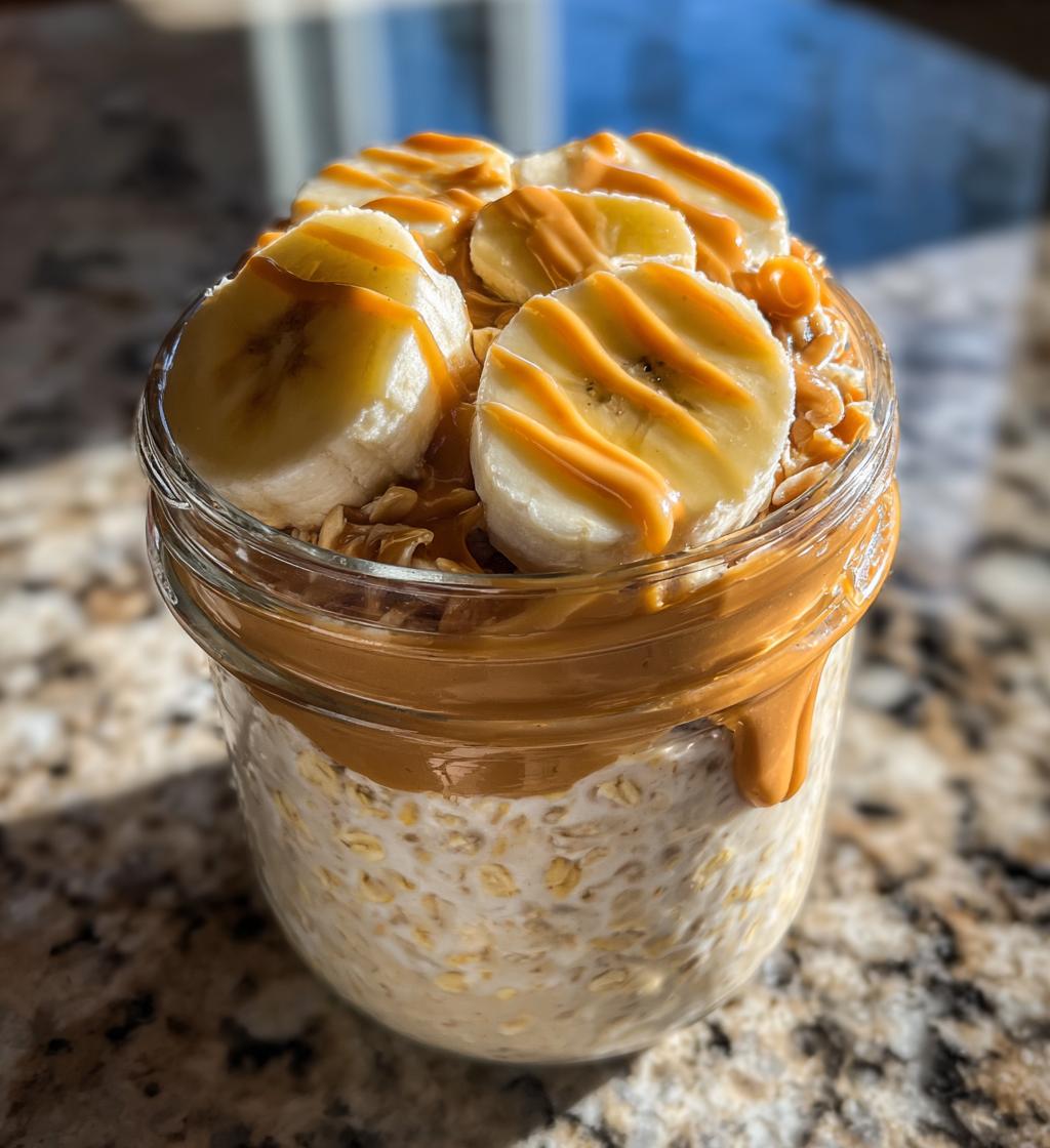 peanut butter banana overnight oats