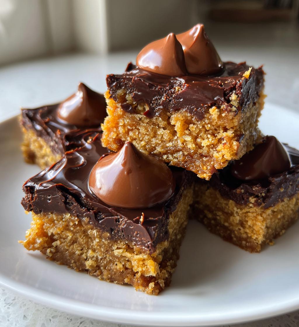 peanut butter blossom bars - detail 1