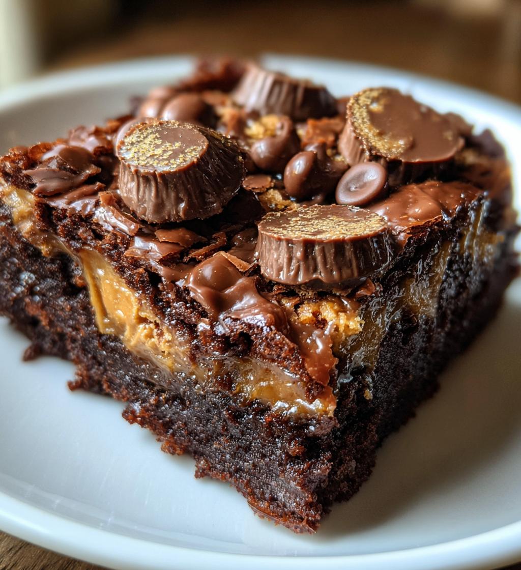 peanut butter cup dump cake - detail 1
