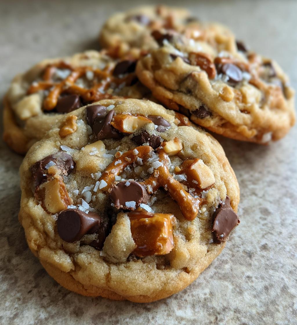 peanut butter pretzel chocolate chip cookies - detail 1