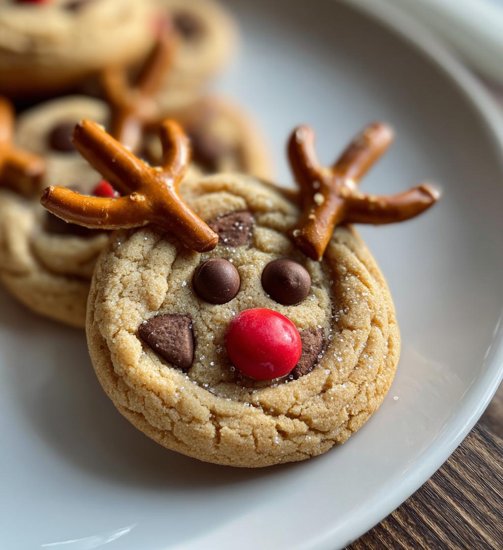 peanut butter reindeer cookies - detail 1