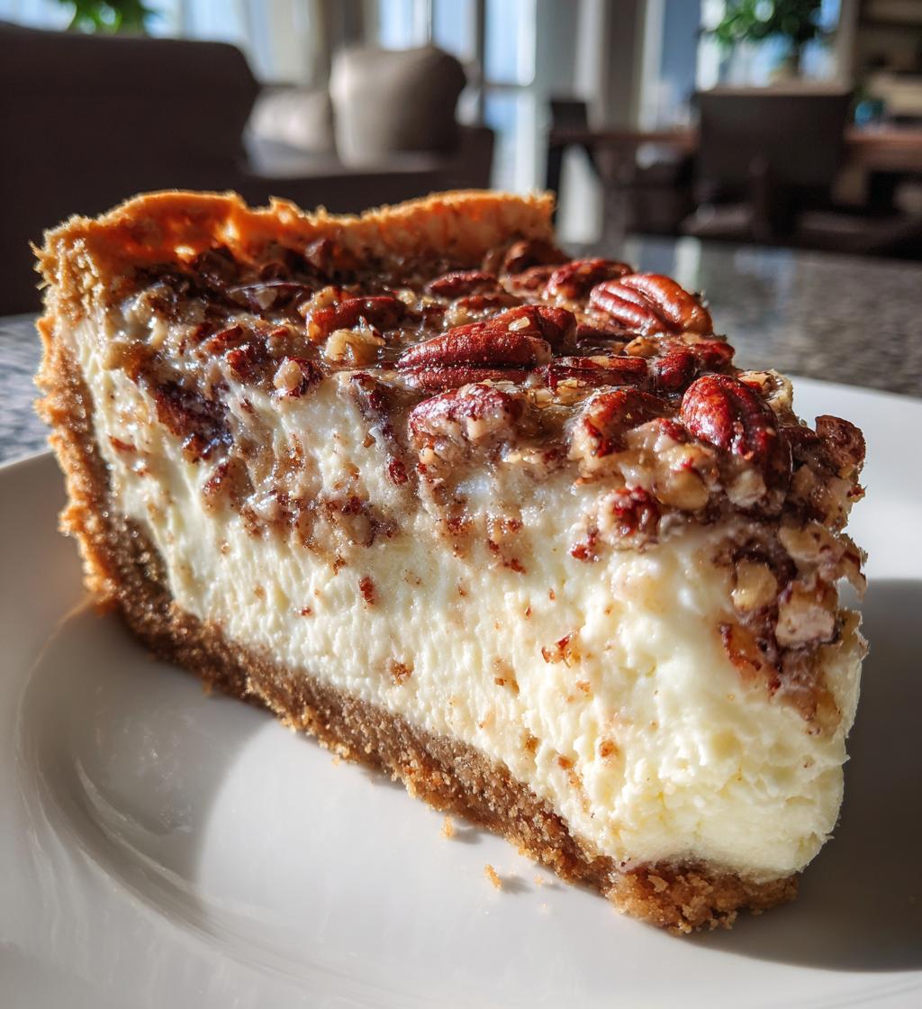 pecan cheesecake pie - detail 1