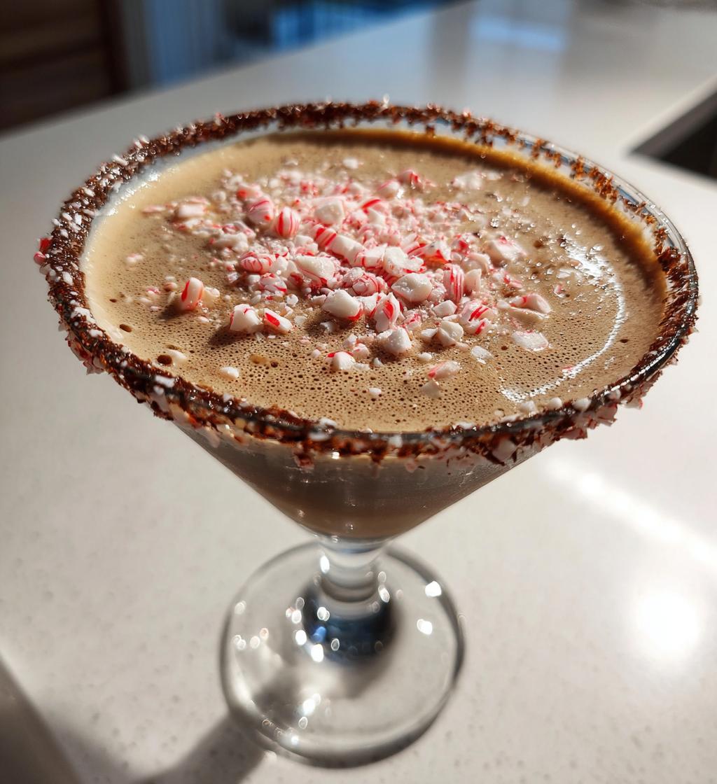 peppermint bark martini - detail 1