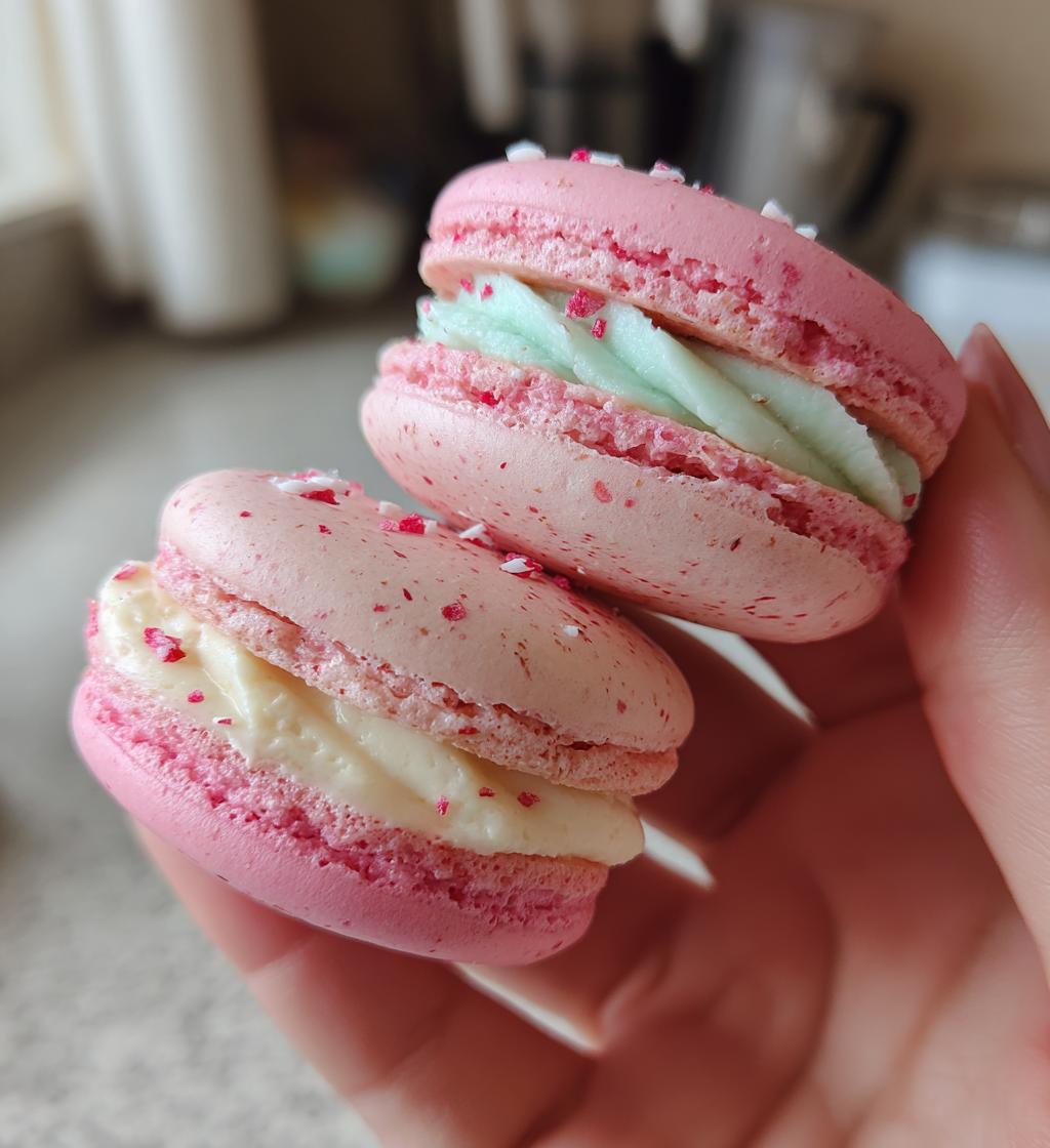 peppermint macarons - detail 1
