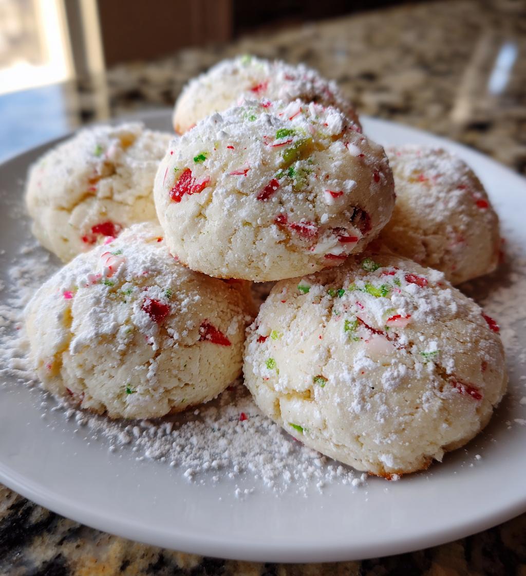 peppermint snowball cookies - detail 1