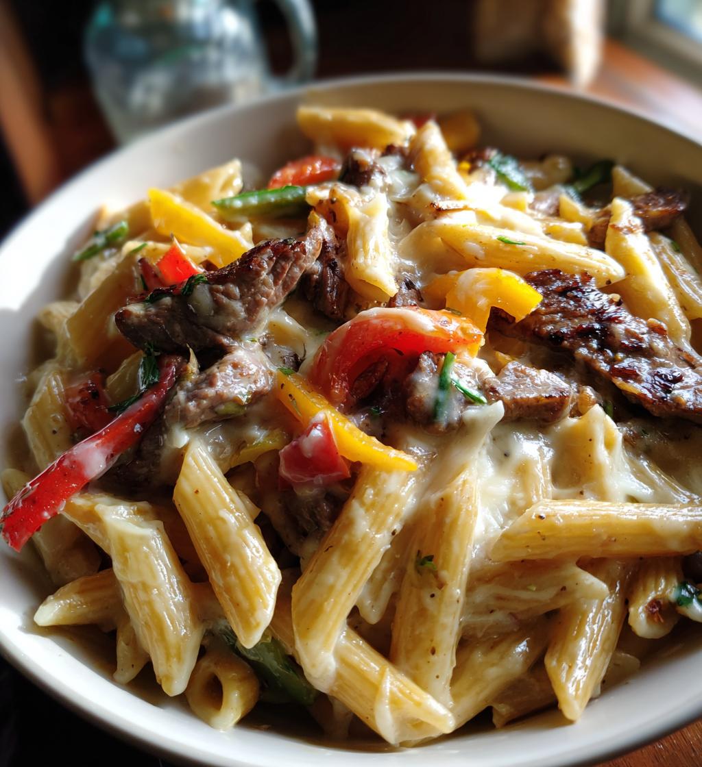 philly cheesesteak pasta