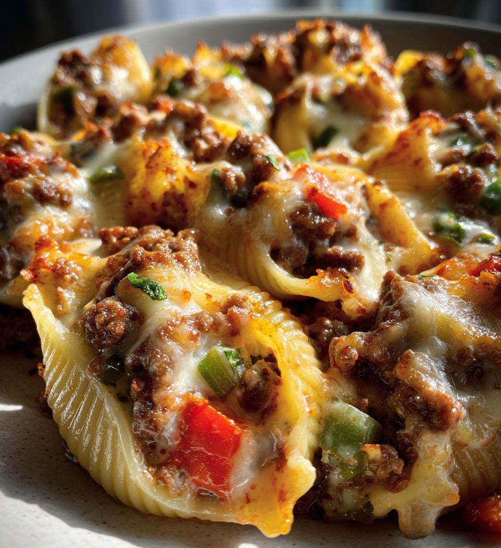 philly cheesesteak stuffed shells - detail 1