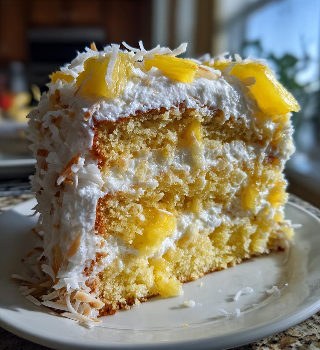 pineapple coconut dream cake - detail 1