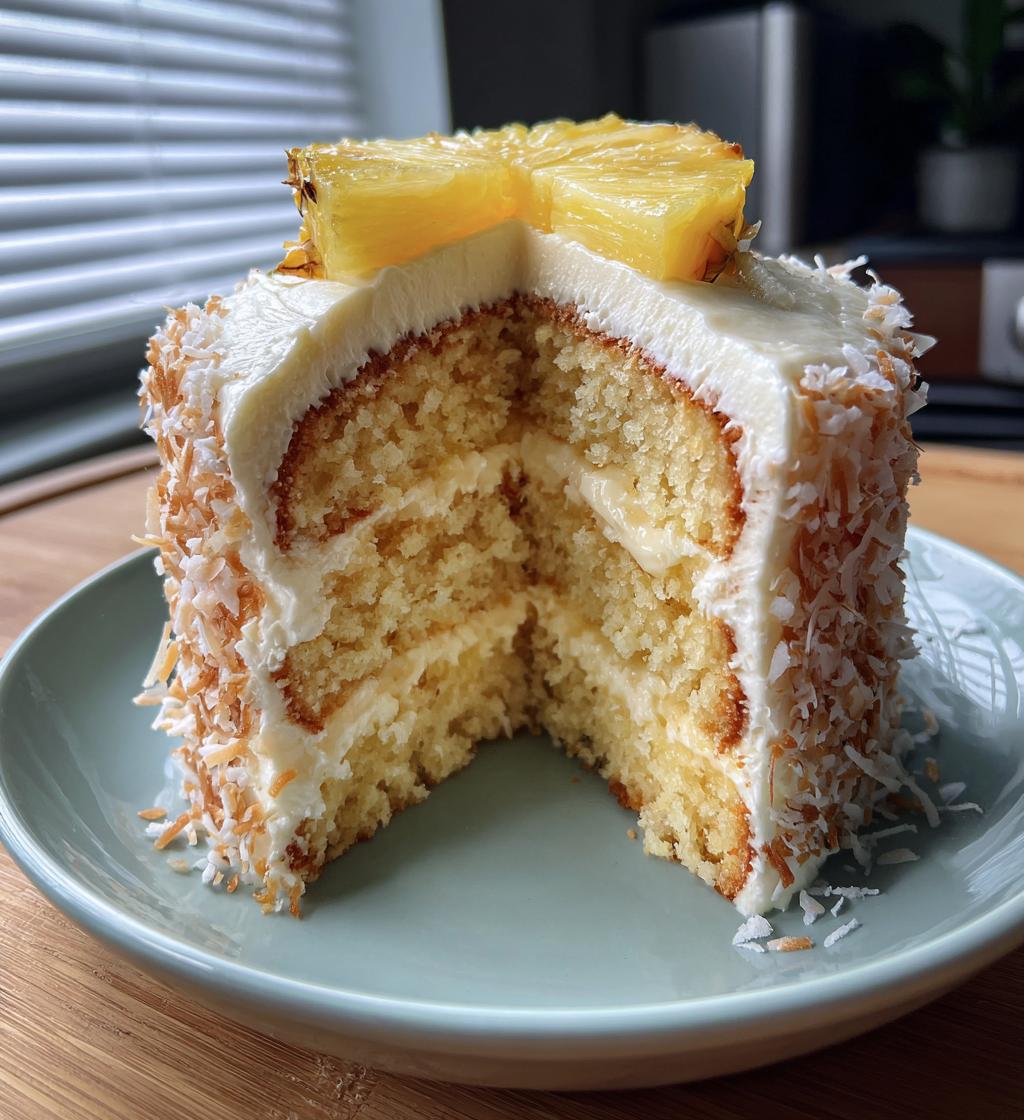 pineapple coconut god bless america cake - detail 1