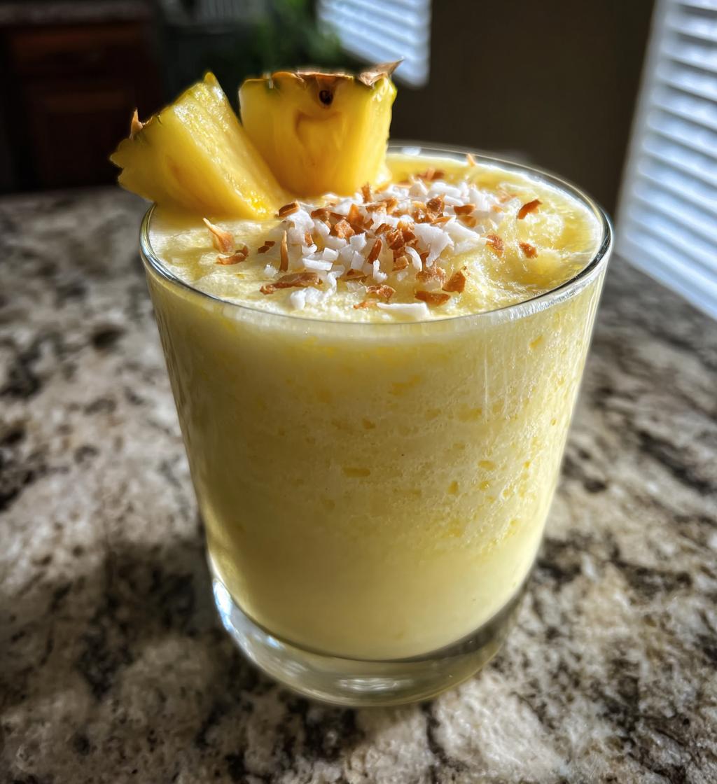 pineapple coconut smoothie - detail 1