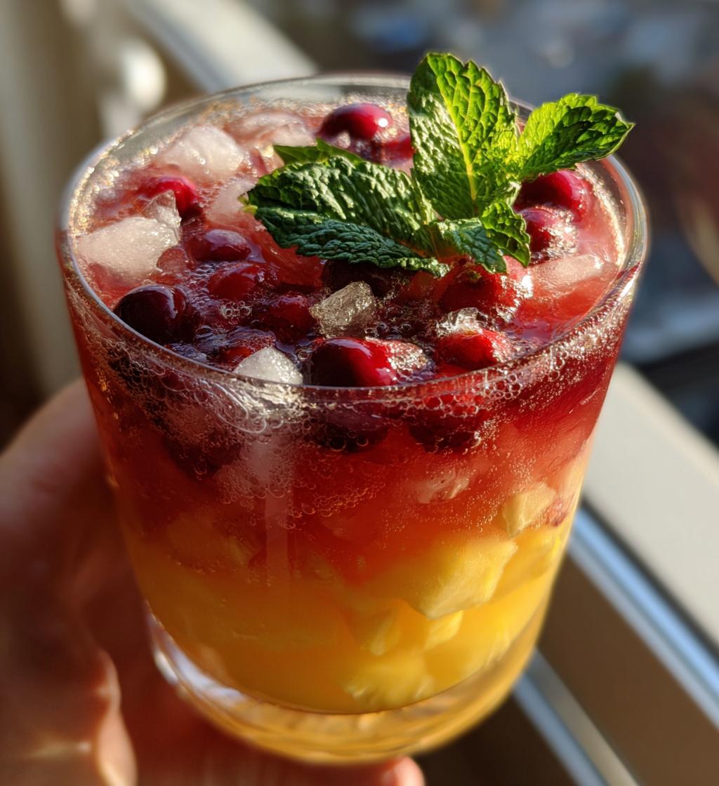 pineapple cranberry christmas drink
