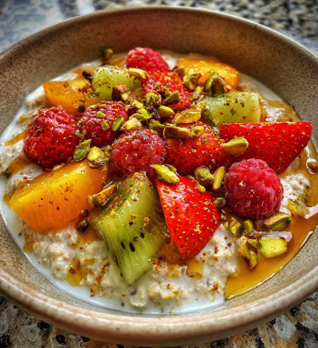 pistachio overnight oats - detail 1