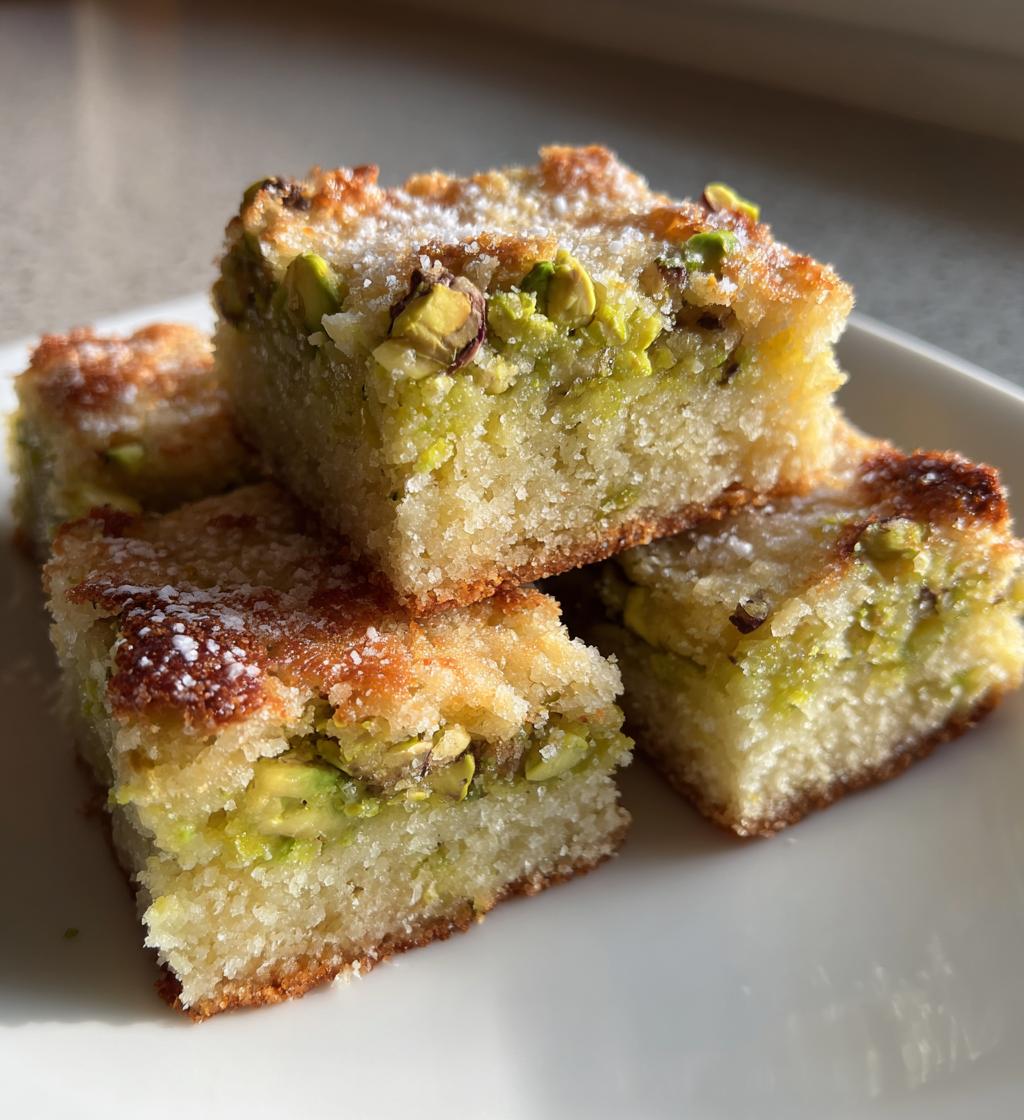 pistachio pudding sugar cookie bars - detail 1