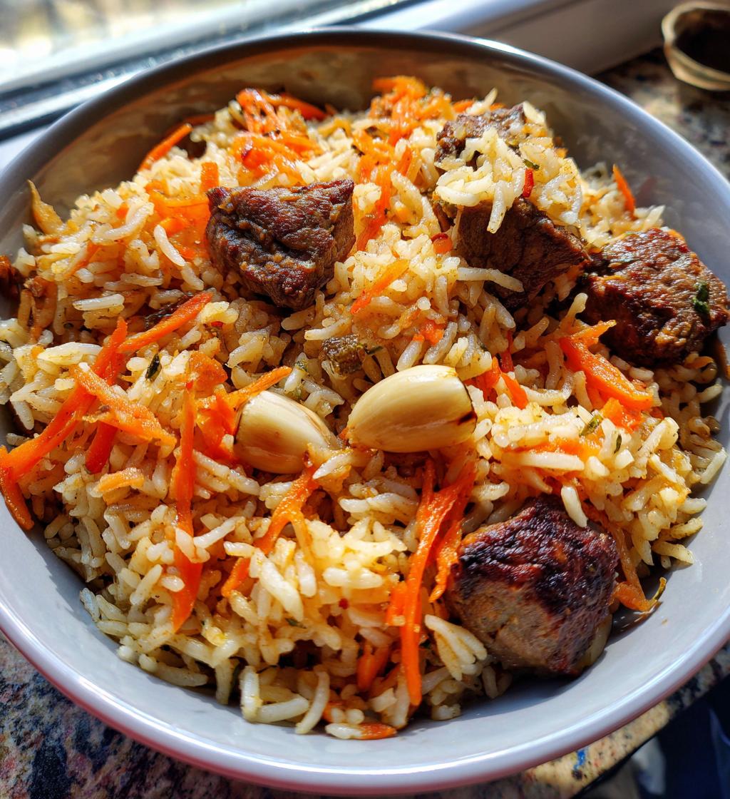 plov recipe uzbek lamb and rice pilaf - detail 1