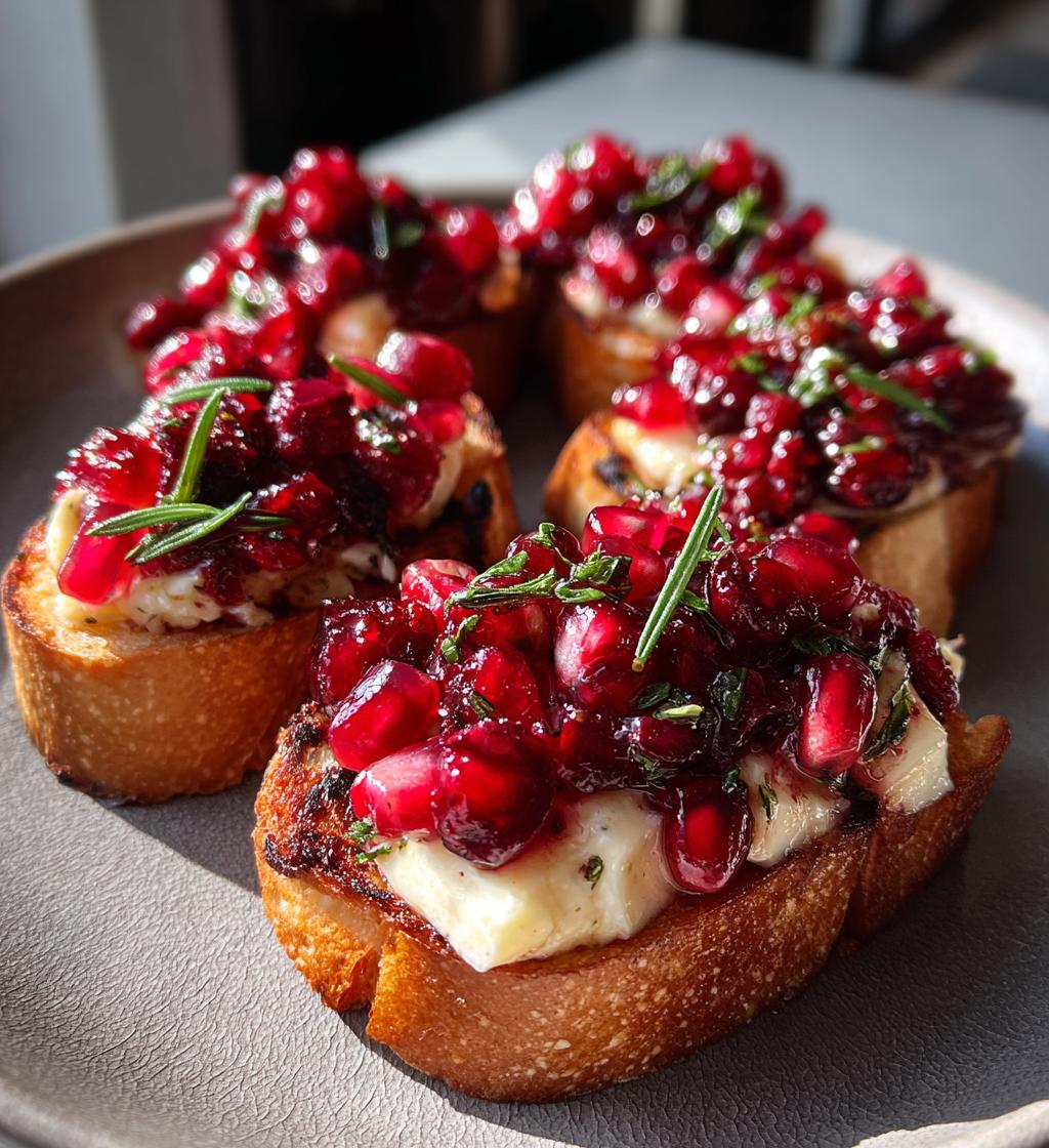 pomegranate cranberry brie bruschetta - detail 1