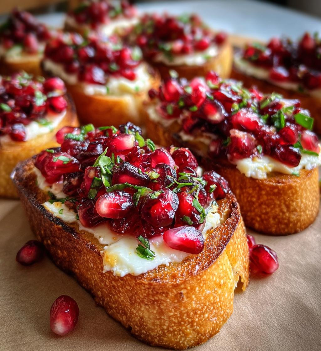 pomegranate cranberry brie bruschetta