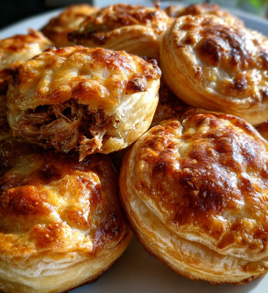 pulled pork pastry puffs
