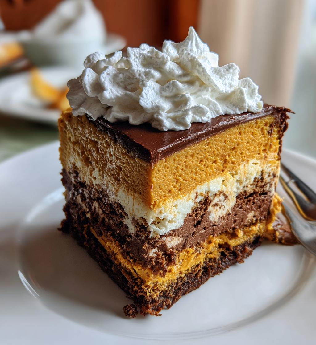 pumpkin chocolate mousse cake - detail 1