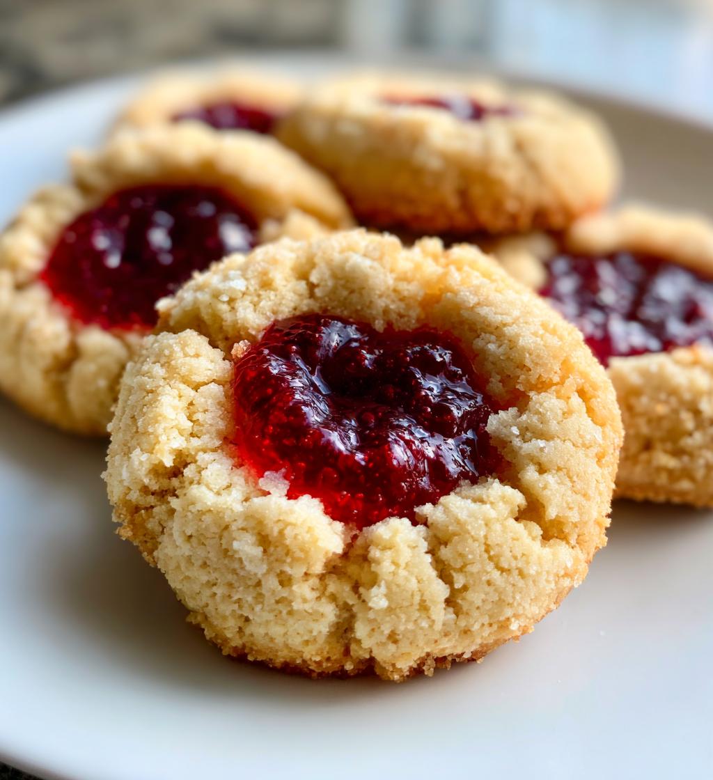 raspberry almond shortbread thumbprint cookies