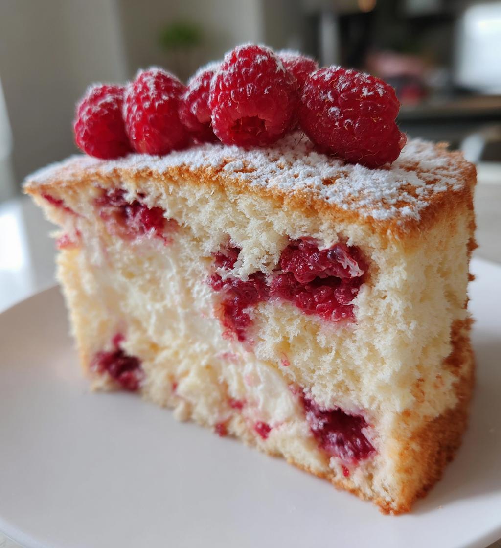 raspberry angel food cake - detail 1