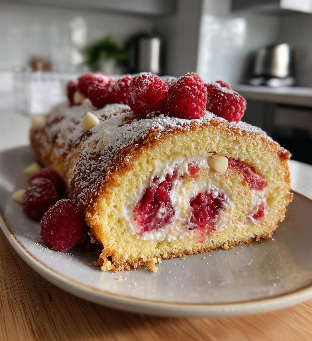 raspberry white chocolate cake roll - detail 1