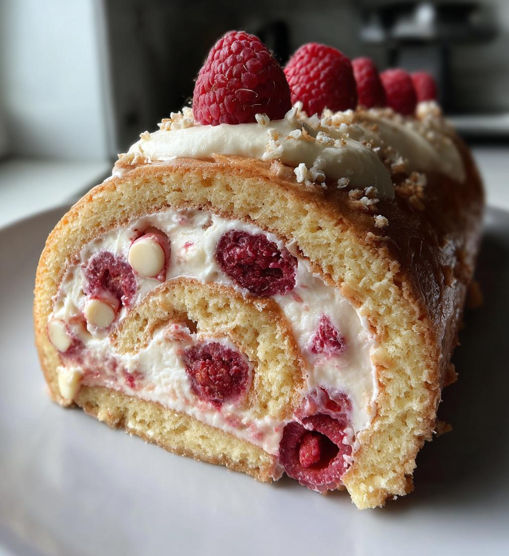 raspberry white chocolate cake roll