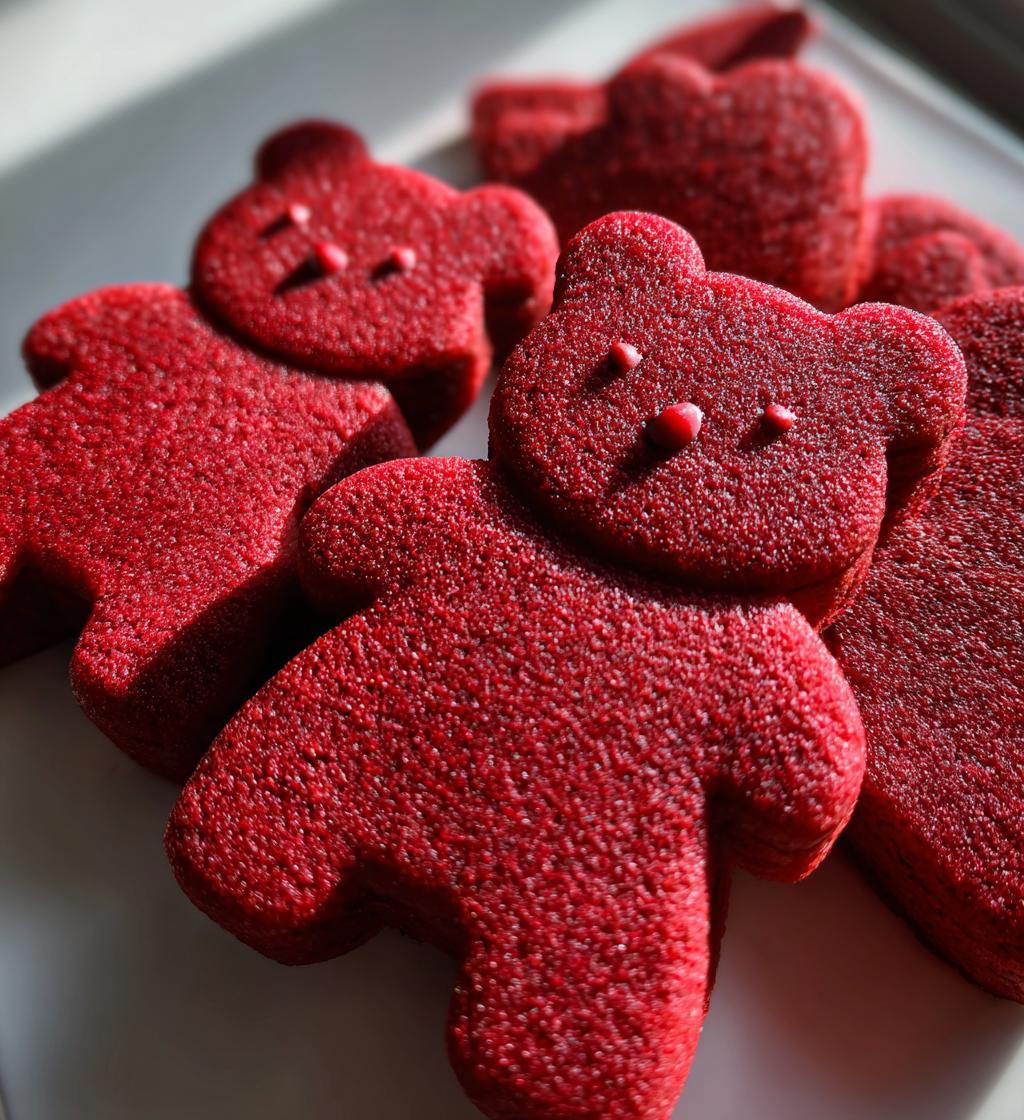 red velvet bear cookies - detail 1