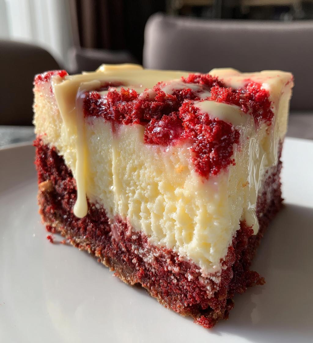 red velvet white chocolate cheesecake - detail 1