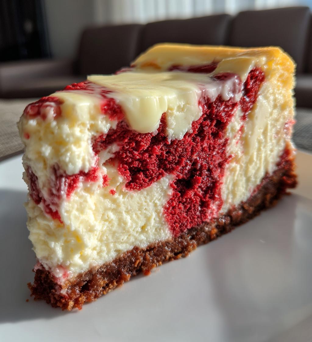 red velvet white chocolate cheesecake