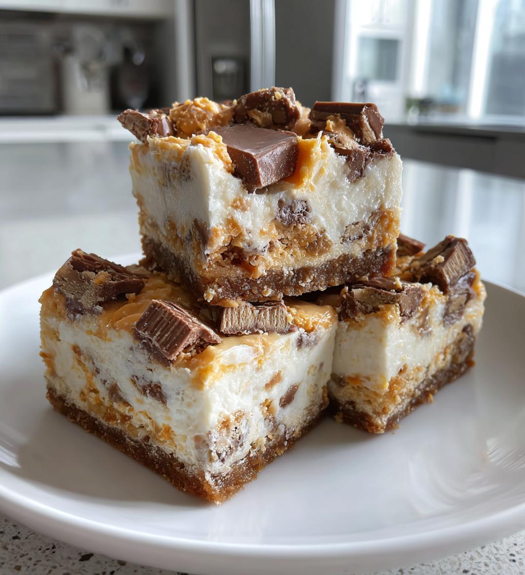 reeses butterfinger cheesecake bars recipe - detail 1