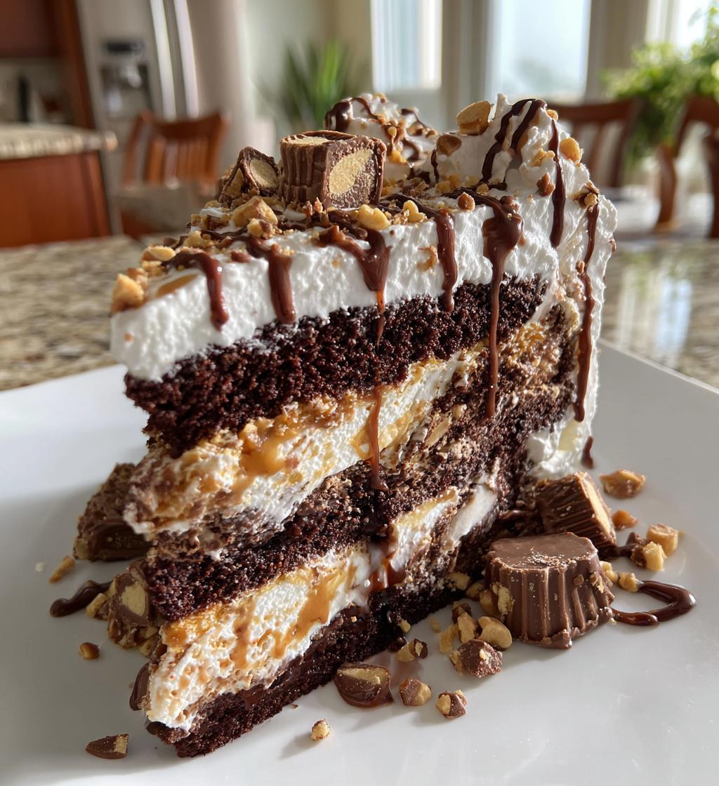 reeses overload ice cream sundae cake - detail 1