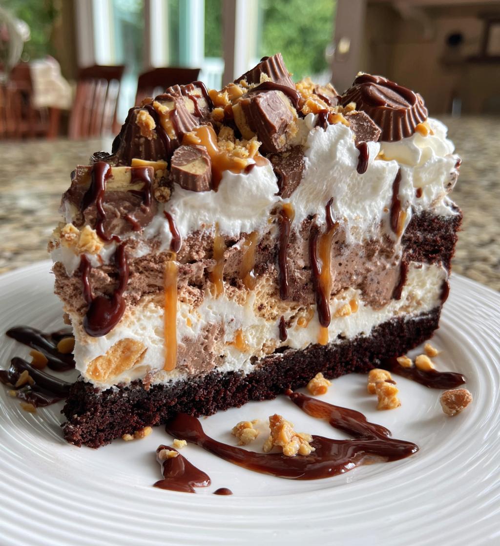 reeses overload ice cream sundae cake