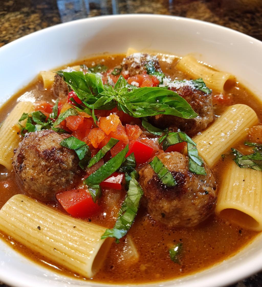 rigatoni meatball soup recipe - detail 1