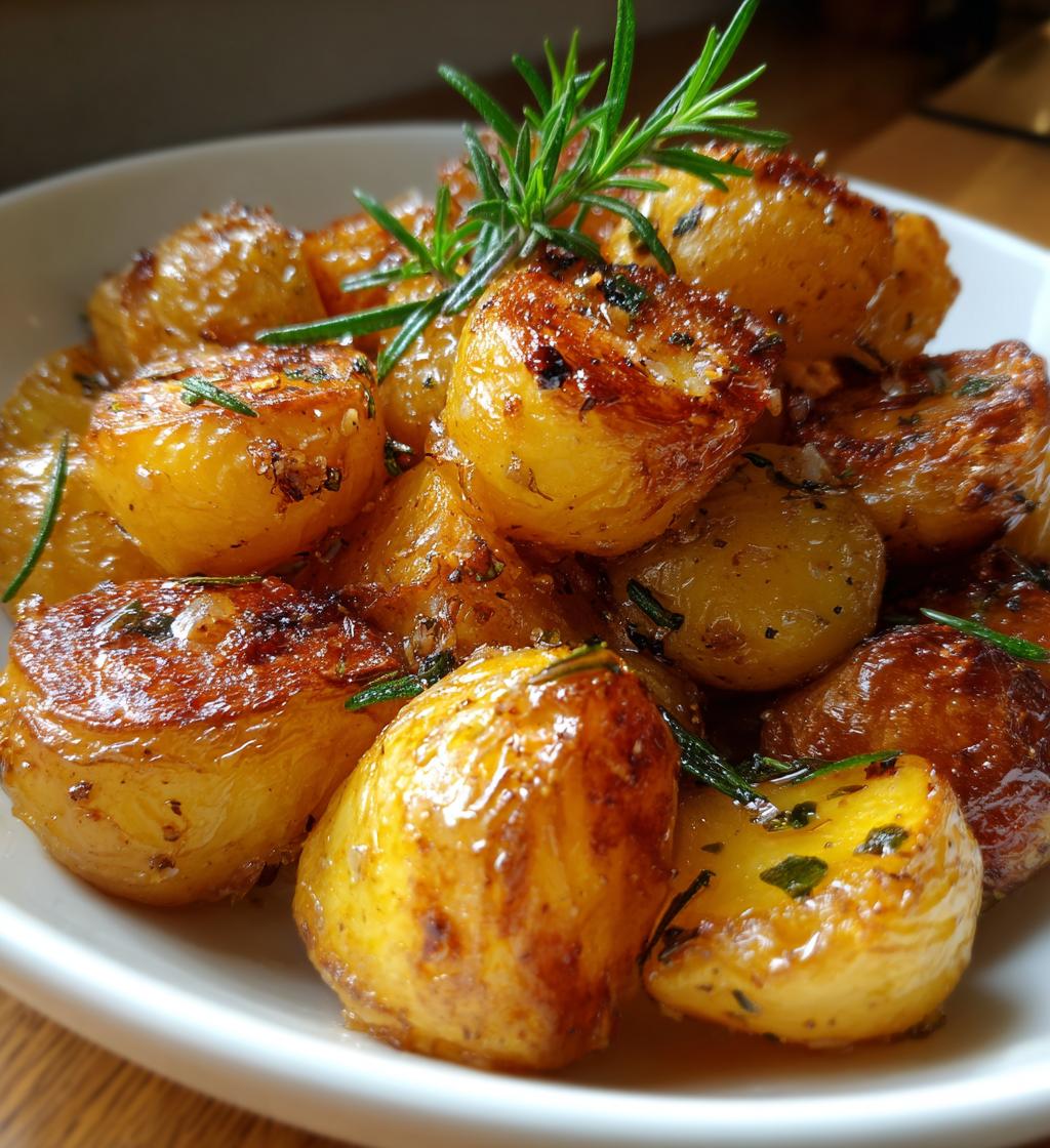 roasted baby potatoes with rosemary and garlic - detail 1