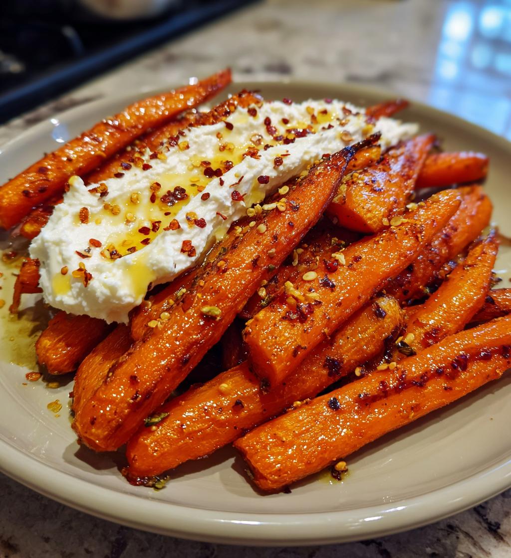 roasted carrots with whipped ricotta and hot honey - detail 1