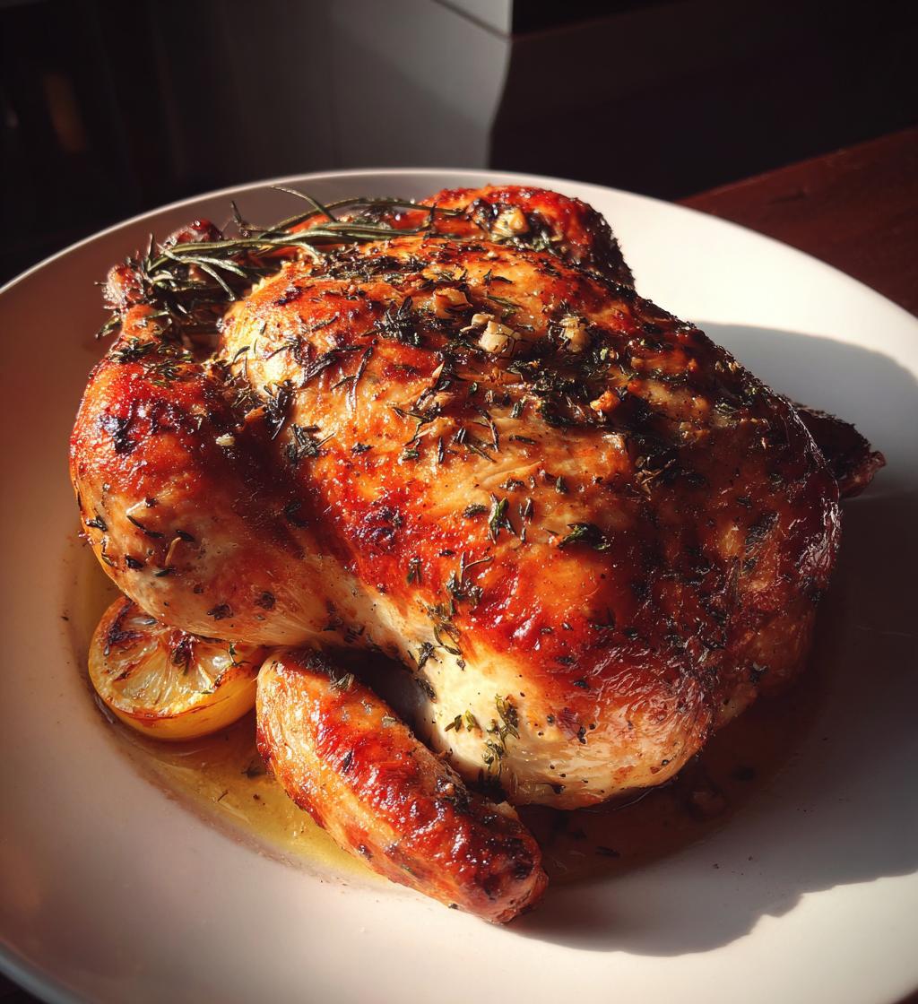 roasted chicken with garlic and herbs - detail 1