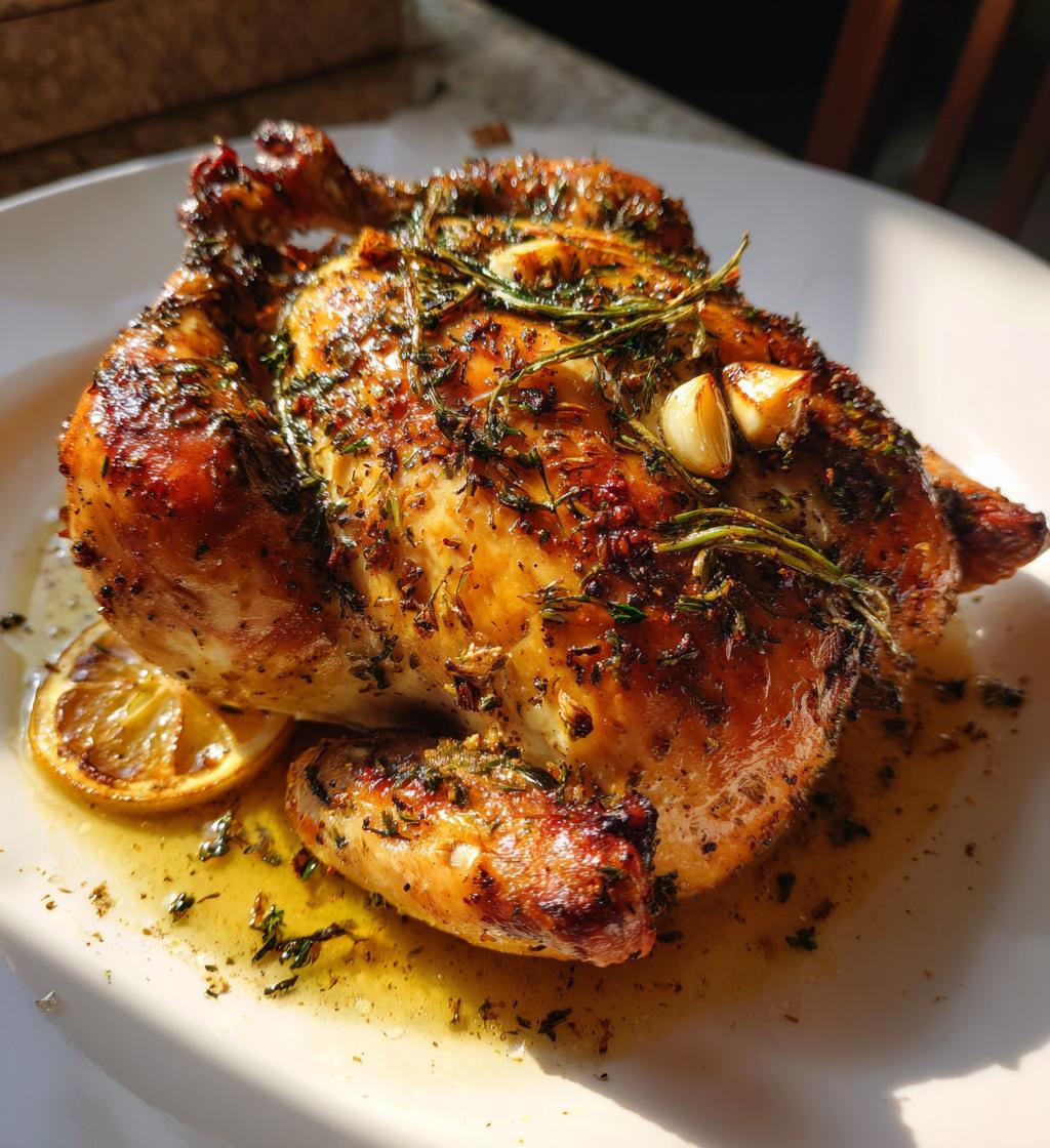 roasted chicken with garlic and herbs