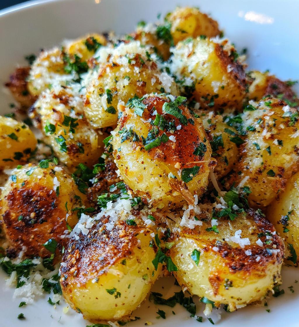 roasted garlic butter parmesan potatoes - detail 1